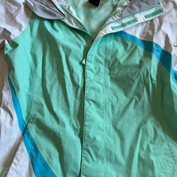 Girl's THE NORTH FACE Mint Green/Blue HYVENT Jacket Windbreaker Sz Large 14/16 - Picture 4 of 13